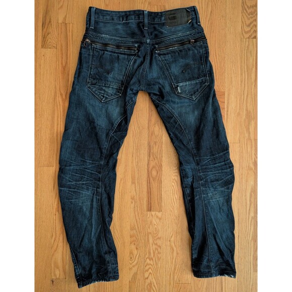 G-Star RAW Arc Zip 3D Slim Jeans Mens 30x32 Dark Denim Tapered Button Fly Pants - Picture 9 of 16